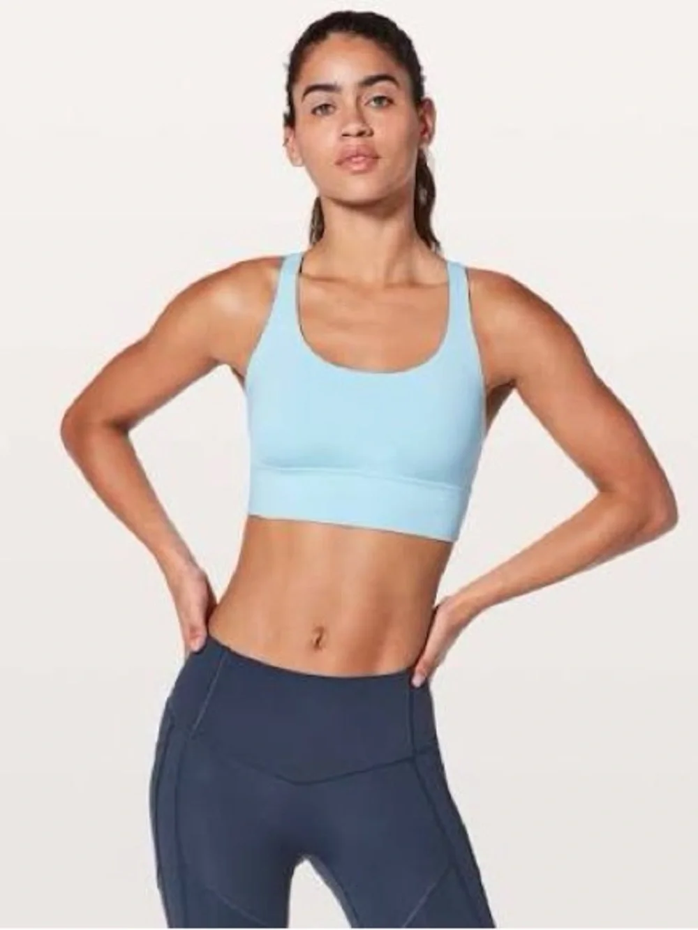 Lululemon Energy Longline Bra in Light Blue